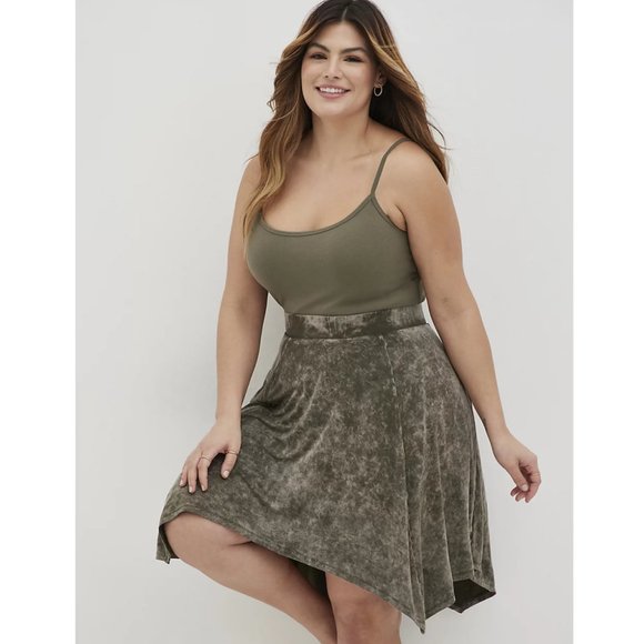torrid Dresses & Skirts - Torrid 3 Handkerchief Mini Skirt - Super Soft Wash Olive 3X 22 24